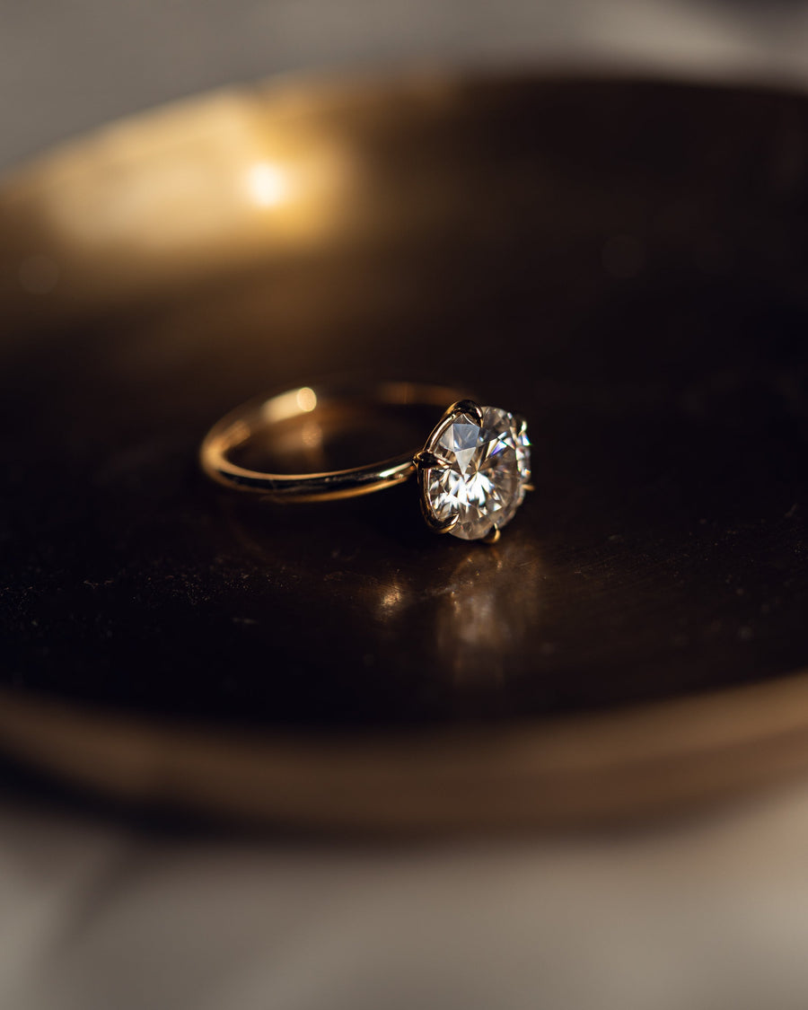 1.60 CT Round Cut Solitaire Moissanite Engagement Ring - Barbara Maison 