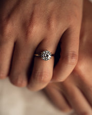 1.60 CT Round Cut Solitaire Moissanite Engagement Ring - Barbara Maison 