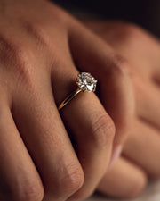 1.60 CT Round Cut Solitaire Moissanite Engagement Ring - Barbara Maison 