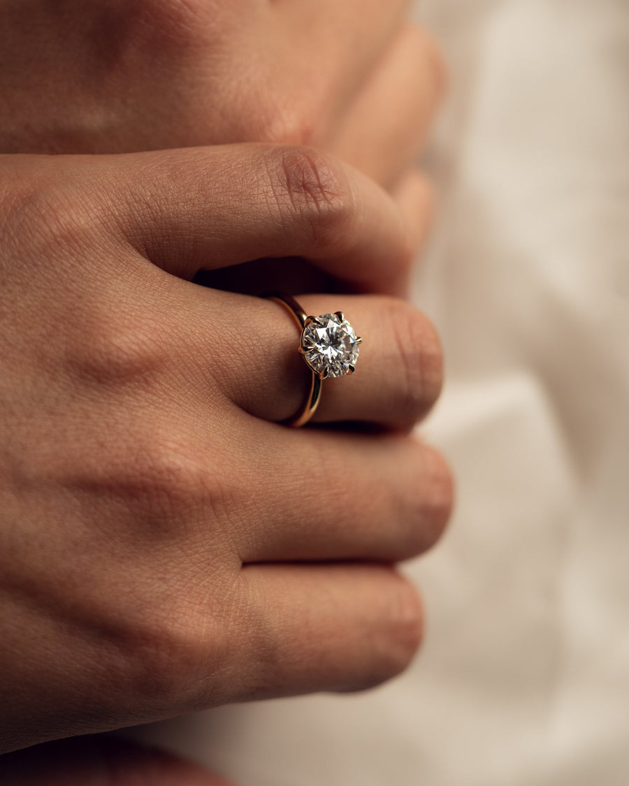 1.60 CT Round Cut Solitaire Moissanite Engagement Ring - Barbara Maison 