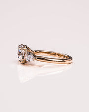 3.08 CT Round Three Stone Moissanite Engagement Ring - Barbara Maison 