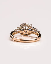 3.08 CT Round Three Stone Moissanite Engagement Ring - Barbara Maison 
