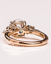 3.08 CT Round Three Stone Moissanite Engagement Ring - Barbara Maison 