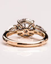 3.08 CT Round Three Stone Moissanite Engagement Ring - Barbara Maison 