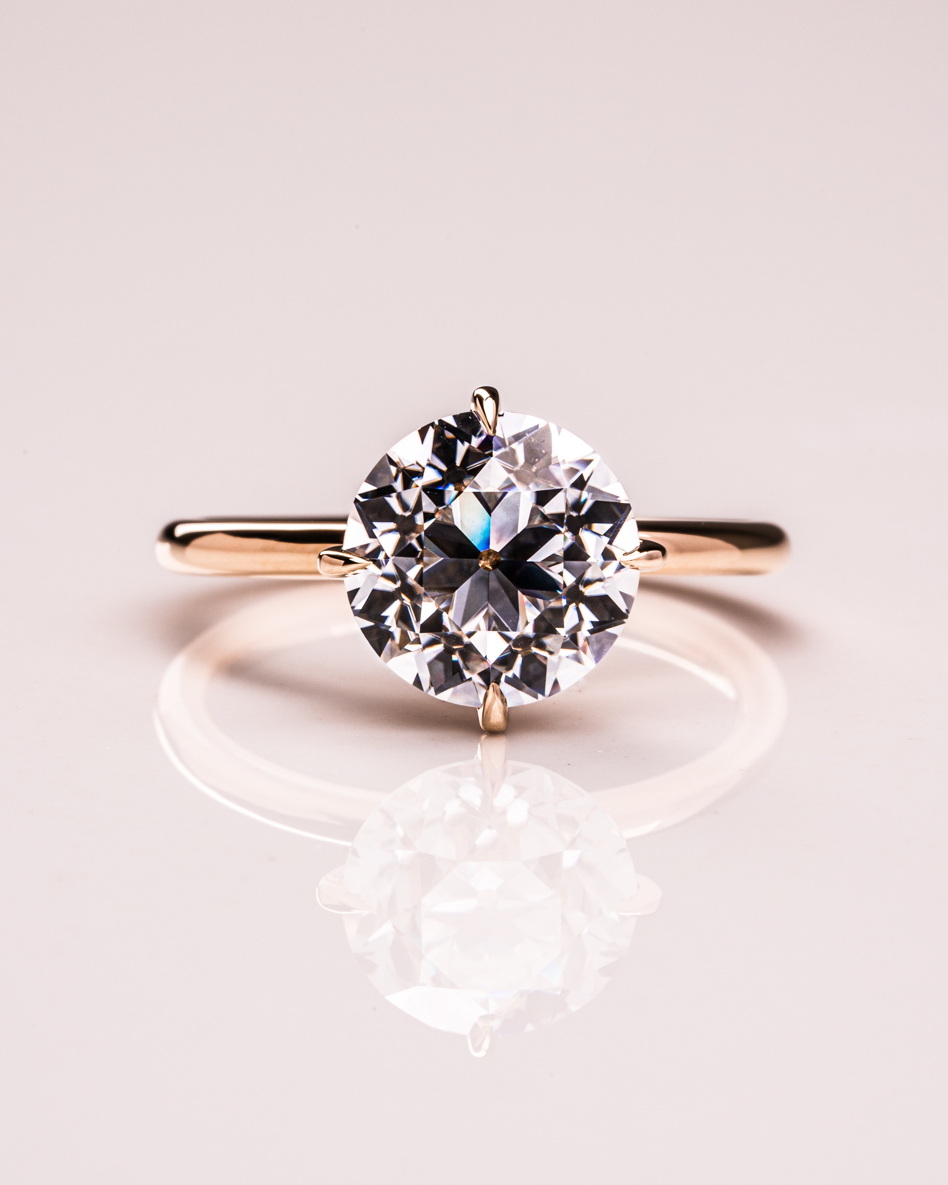 1.90 CT Round Cut Solitaire Hidden Halo Setting Moissanite Engagement Ring - Barbara Maison 