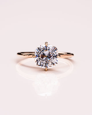 2.54 CT Cushion Cut Solitaire Moissanite Engagement Ring With Hidden Halo Setting - Barbara Maison 