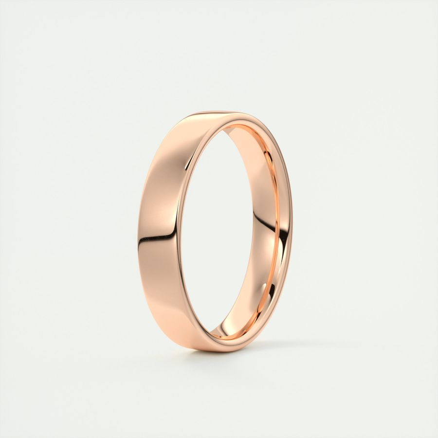 Polished Finish Regular White Gold Men's Band - Barbara Maison 