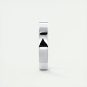 Polished Finish Regular White Gold Men's Band - Barbara Maison 