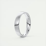 Polished Finish Regular White Gold Men's Band - Barbara Maison 