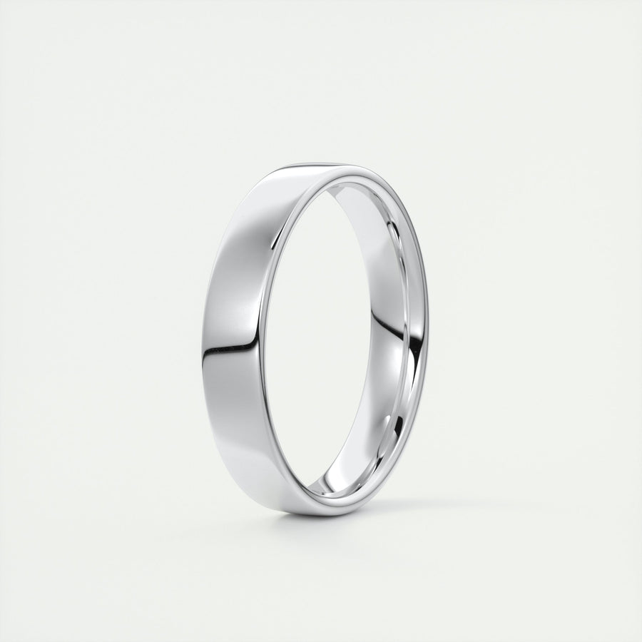 Polished Finish Regular White Gold Men's Band - Barbara Maison 