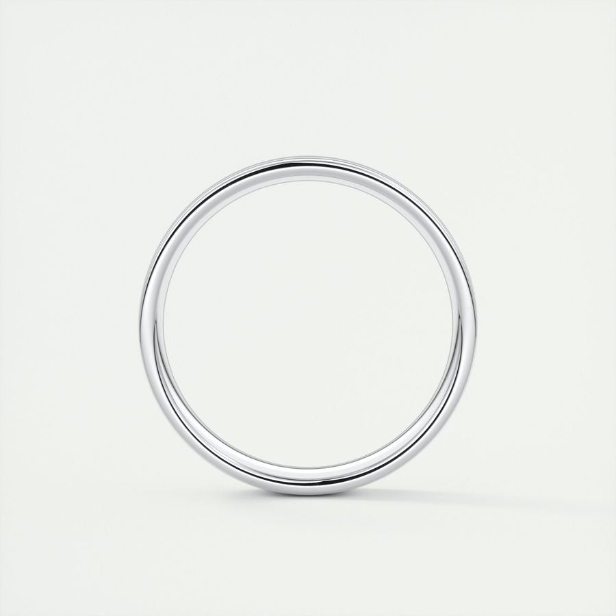 Polished Finish Regular White Gold Men's Band - Barbara Maison 