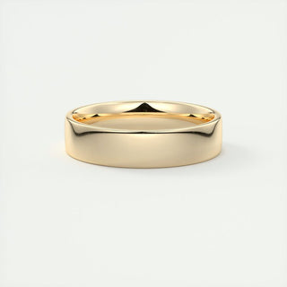 Polished Finish Regular Yellow Gold Men's Band - Barbara Maison 