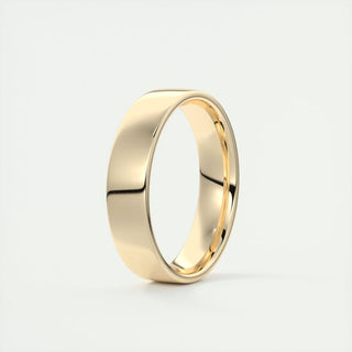 Polished Finish Regular Yellow Gold Men's Band - Barbara Maison 