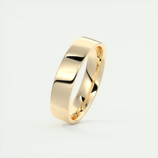 Polished Finish Regular Yellow Gold Men's Band - Barbara Maison 