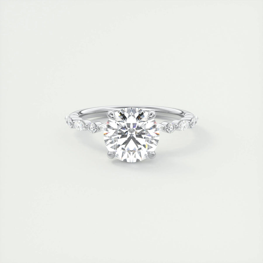 2 CT Round Solitaire CVD F/VS1 Diamond Engagement Ring - Barbara Maison 