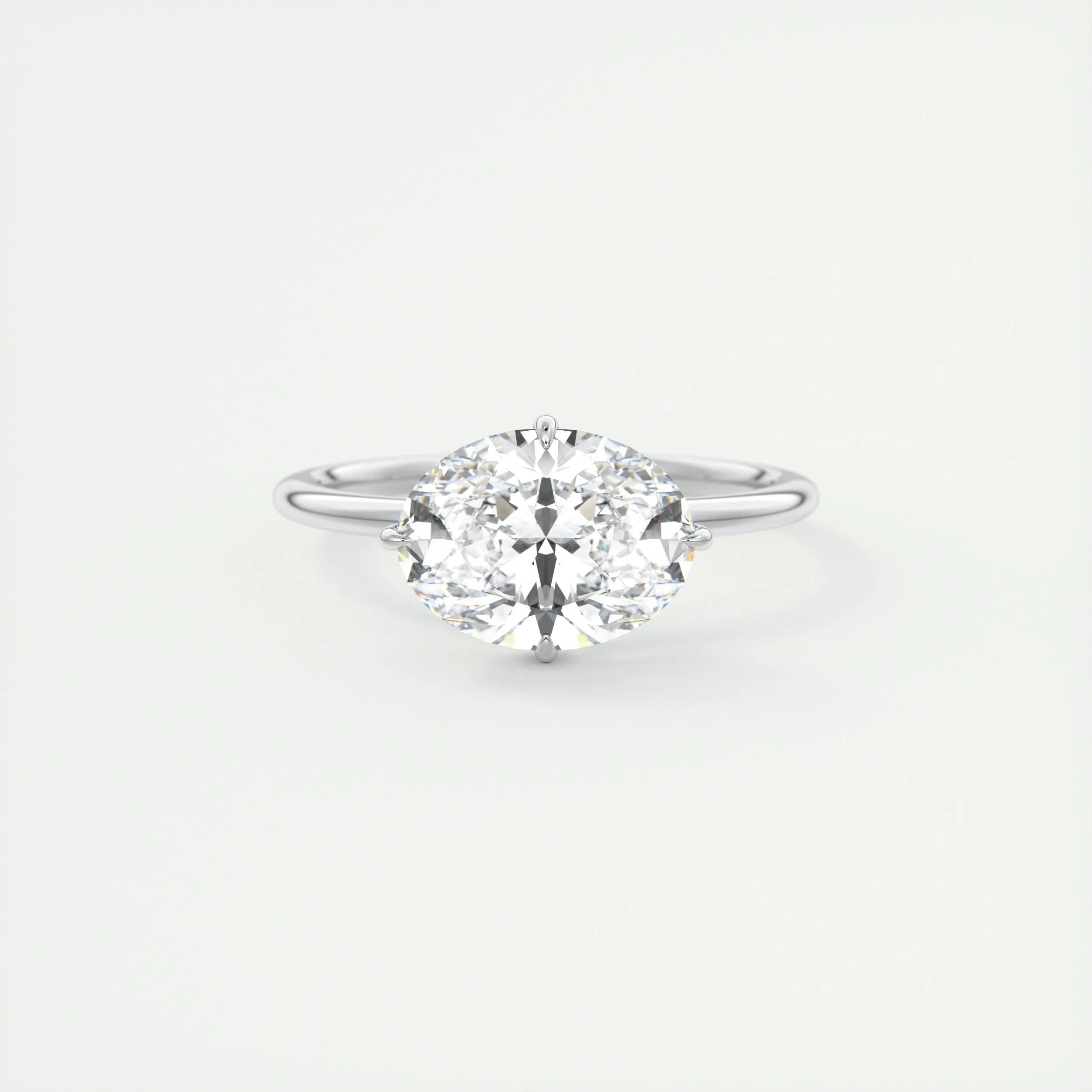2 CT Oval Hidden Halo CVD F/VS1 Diamond Engagement Ring - Barbara Maison 