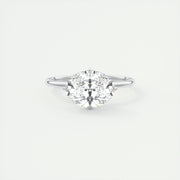 2 CT Oval Hidden Halo CVD F/VS1 Diamond Engagement Ring - Barbara Maison 