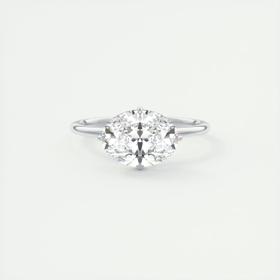 2 CT Oval Hidden Halo CVD F/VS1 Diamond Engagement Ring - Barbara Maison 
