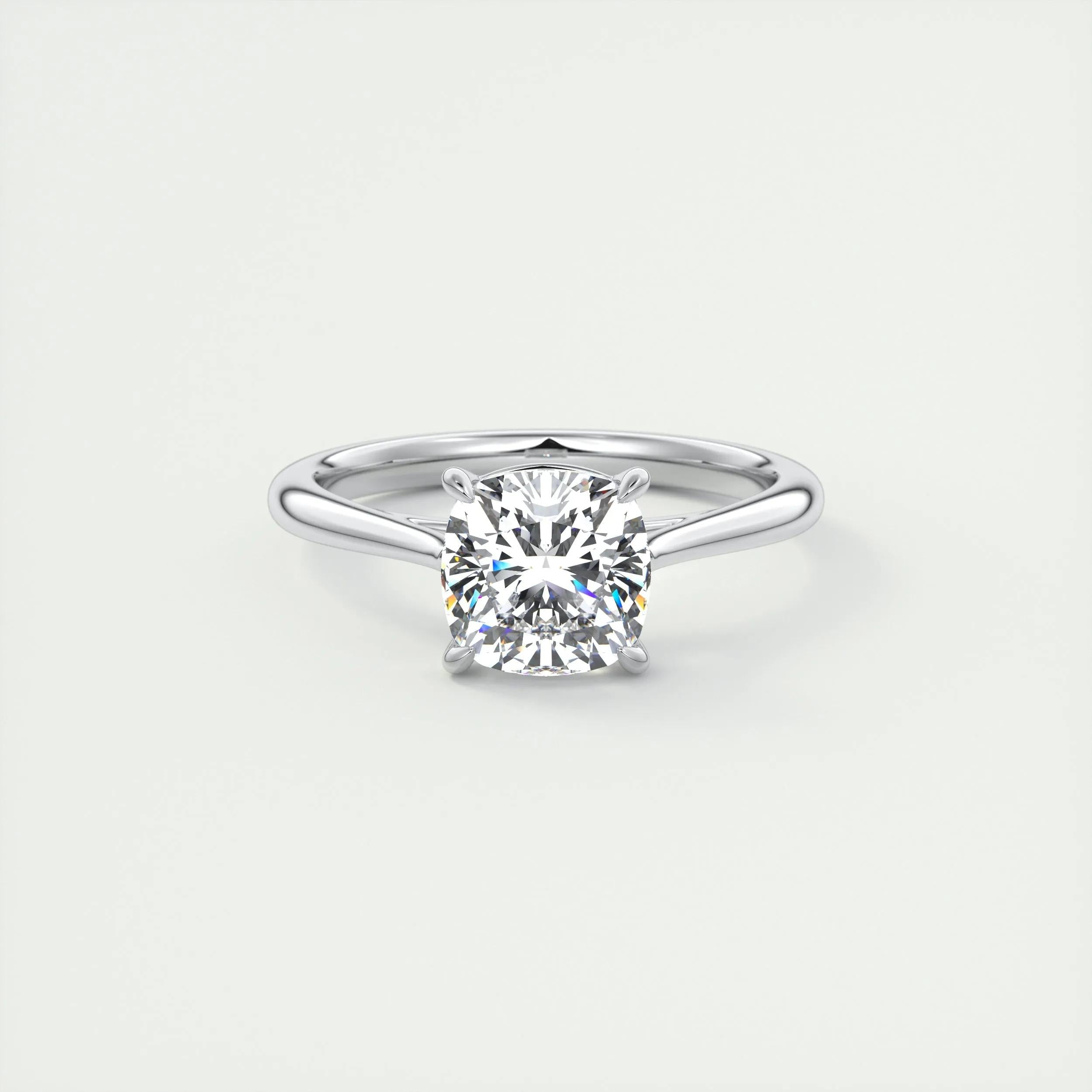 2 CT Cushion Solitaire CVD F/VS1 Diamond Engagement Ring - Barbara Maison 