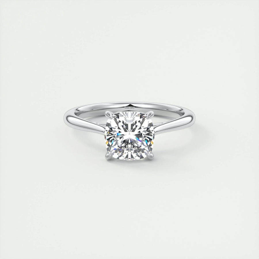 2 CT Cushion Solitaire CVD F/VS1 Diamond Engagement Ring - Barbara Maison 