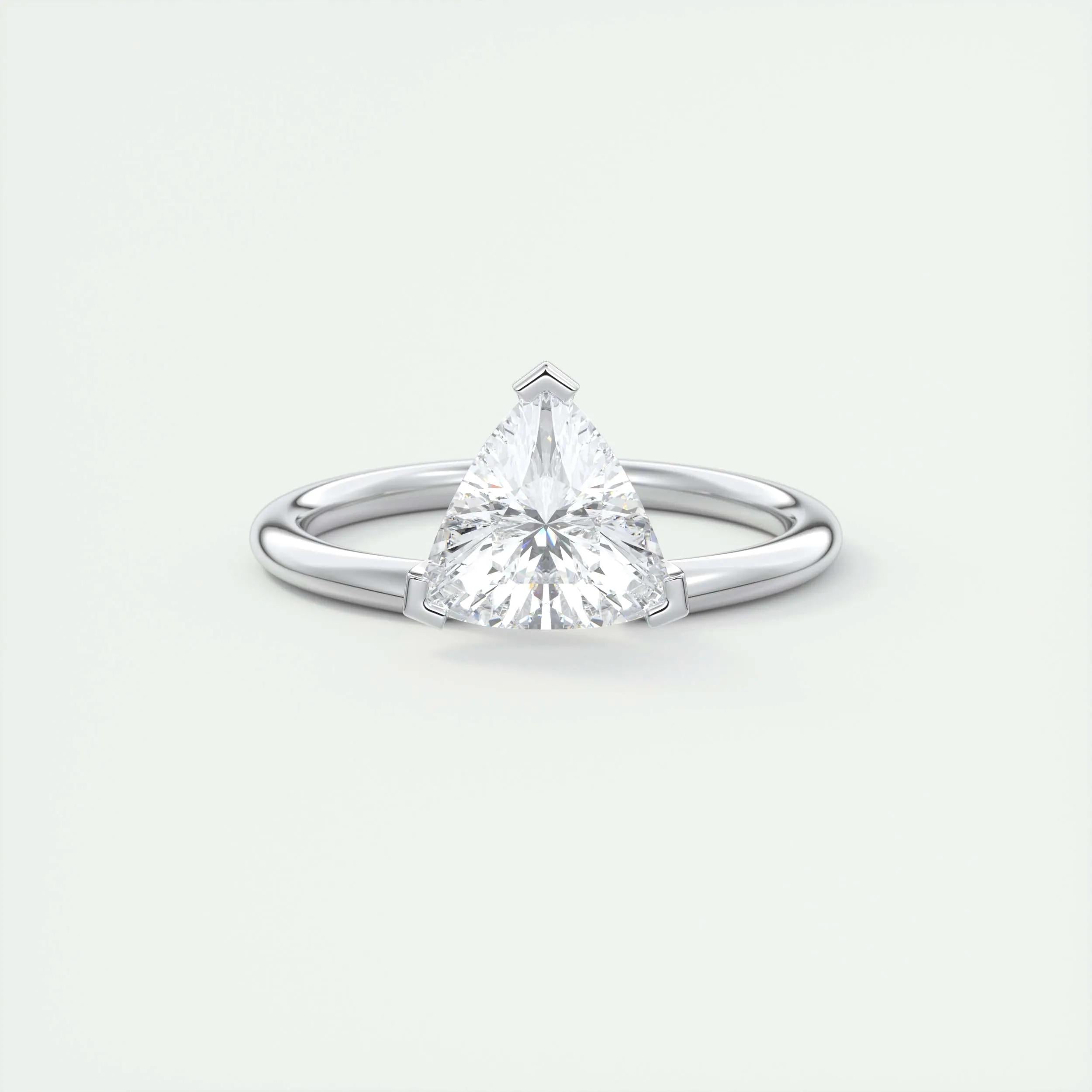 1.5 CT Trillion Solitaire CVD F/VS1 Diamond Engagement Ring - Barbara Maison 