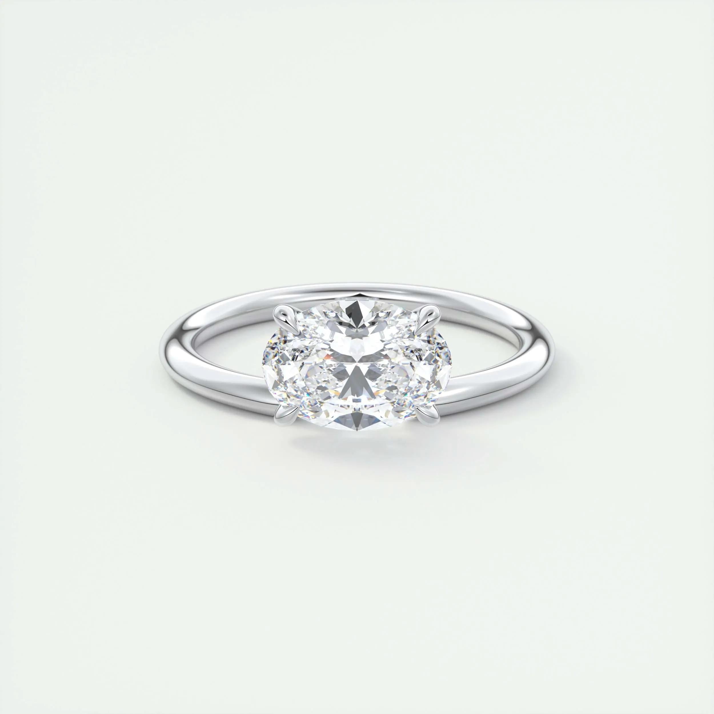 1.5 CT Oval Solitaire CVD F/VS1 Diamond Engagement Ring - Barbara Maison 