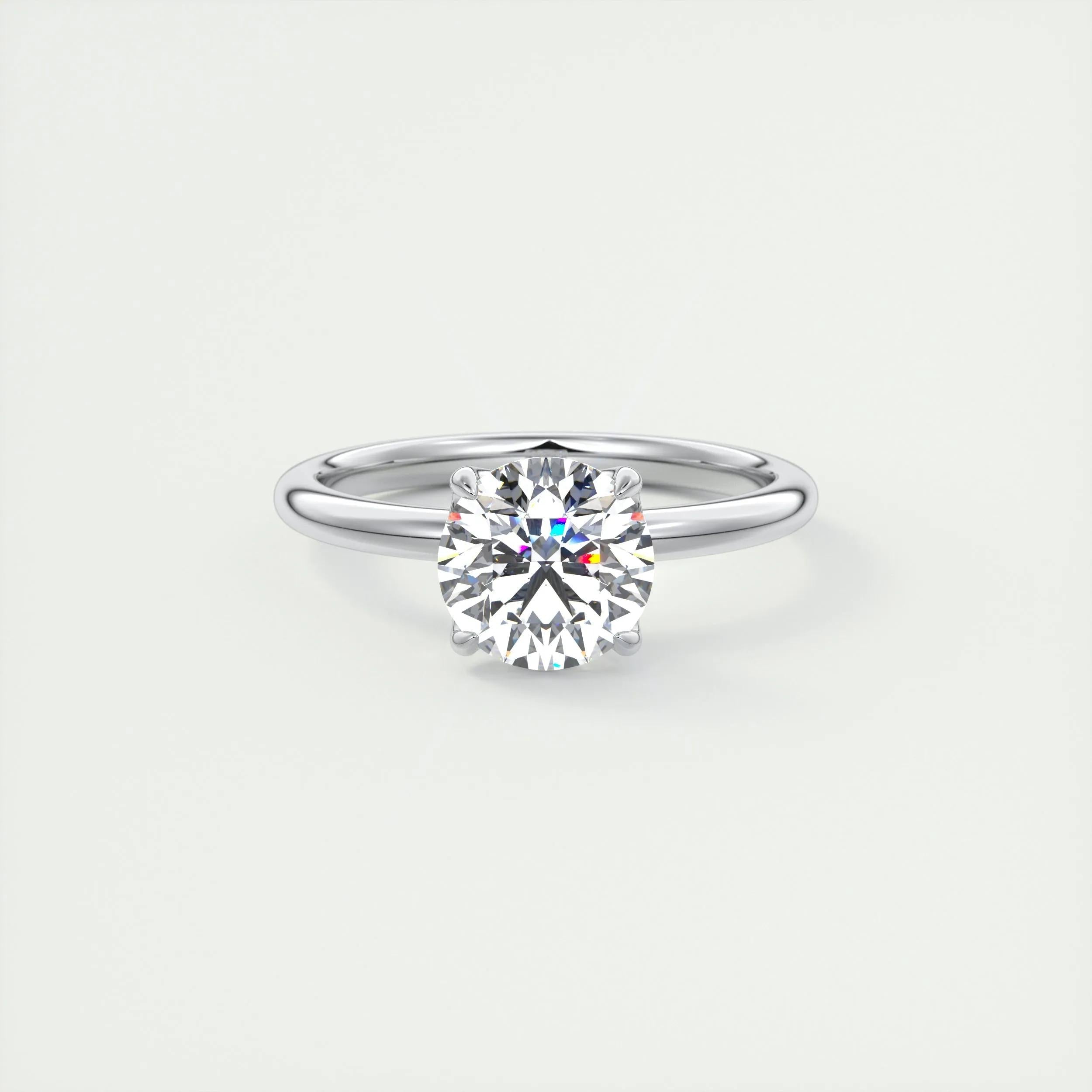 1.5 CT Round Solitaire CVD F/VS1 Diamond Engagement Ring - Barbara Maison 