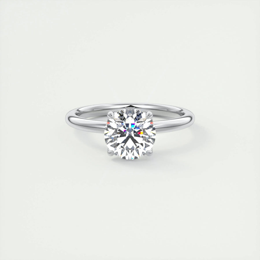 1.5 CT Round Solitaire CVD F/VS1 Diamond Engagement Ring - Barbara Maison 