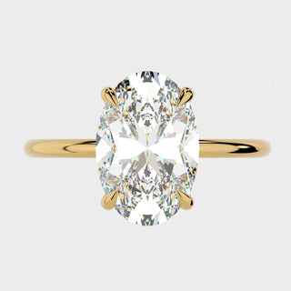 4.0 CT Oval Solitaire Moissanite Engagement Ring - Barbara Maison 