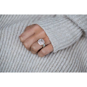 4.0 CT Cushion Halo & Pave Moissanite Engagement Ring - Barbara Maison 