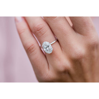 4.0 CT Oval Solitaire Moissanite Engagement Ring - Barbara Maison 