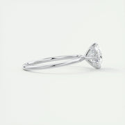 2 CT Oval Hidden Halo CVD F/VS1 Diamond Engagement Ring - Barbara Maison 