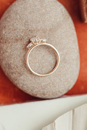 1.0 CT Pear Cut Three Stone Moissanite Engagement Ring - Barbara Maison 