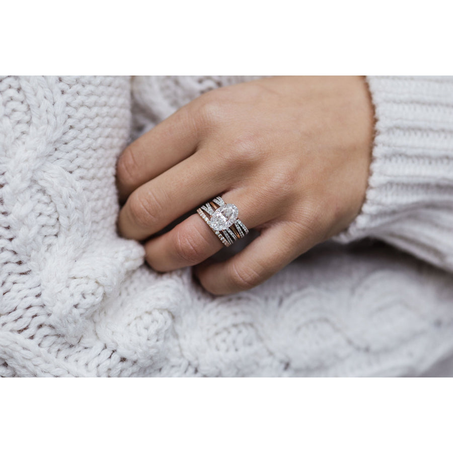 4.0 CT Oval Solitaire Moissanite Engagement Ring - Barbara Maison 