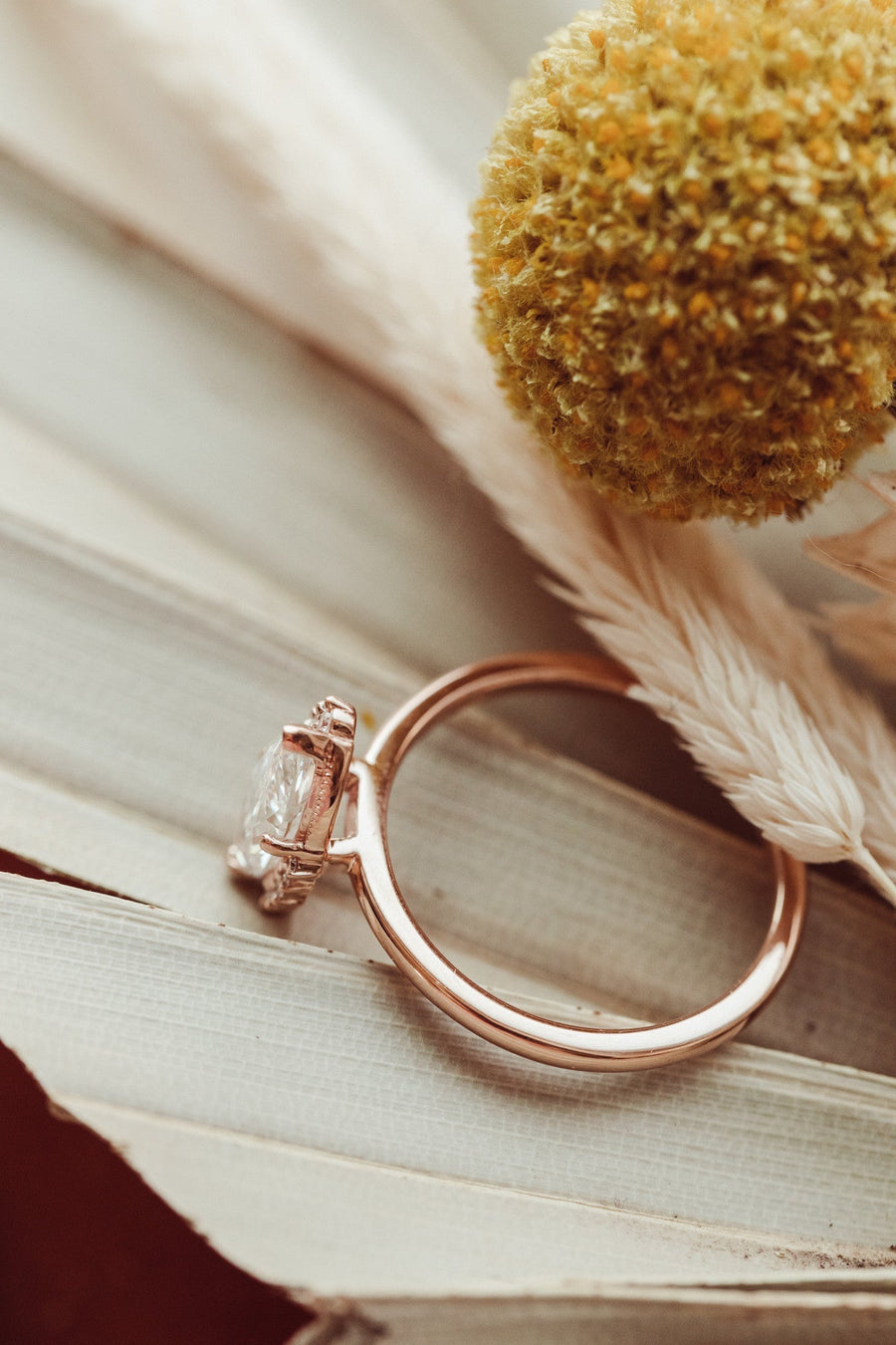 1.0 CT Marquise Cut Half Halo Moissanite Engagement Ring - Barbara Maison 