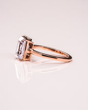 3.75 CT Emerald & Pear Cut Two Stone Moissanite Engagement Ring - Barbara Maison 