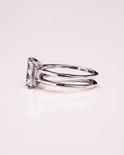 2.30 CT Emerald Cut Solitaire Moissanite Engagement Ring - Barbara Maison 