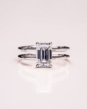 2.30 CT Emerald Cut Solitaire Moissanite Engagement Ring - Barbara Maison 