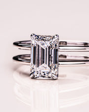 2.30 CT Emerald Cut Solitaire Moissanite Engagement Ring - Barbara Maison 