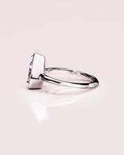 1.33 CT Pear Cut Bezel Solitaire Moissanite Engagement Ring - Barbara Maison 