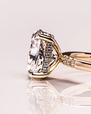 2.15 CT Cushion Cut Moissanite Solitaire Engagement Ring With Hidden Halo Setting - Barbara Maison 