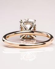 2.15 CT Cushion Cut Moissanite Solitaire Engagement Ring With Hidden Halo Setting - Barbara Maison 