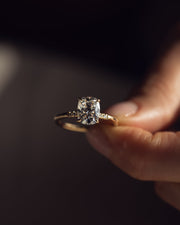 2.15 CT Cushion Cut Moissanite Solitaire Engagement Ring With Hidden Halo Setting - Barbara Maison 