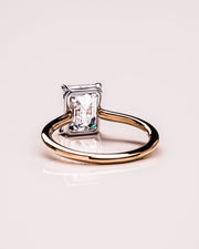 2.3 CT Emerald Cut Solitaire Moissanite Engagement Ring - Barbara Maison 