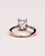 2.3 CT Emerald Cut Solitaire Moissanite Engagement Ring - Barbara Maison 