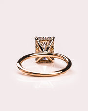 2.43 CT Radiant Cut Solitaire Moissanite Engagement Ring With Hidden Halo Setting - Barbara Maison 