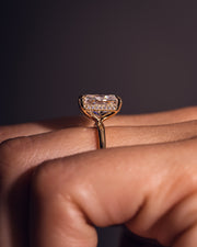 2.43 CT Radiant Cut Solitaire Moissanite Engagement Ring With Hidden Halo Setting - Barbara Maison 
