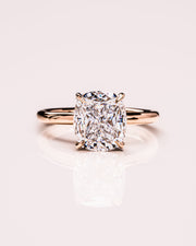1.49 CT Cushion Cut Moissanite Solitaire Engagement Ring With Hidden Halo Setting - Barbara Maison 