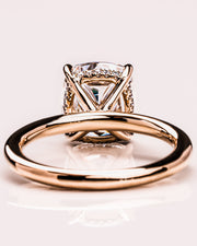 1.49 CT Cushion Cut Moissanite Solitaire Engagement Ring With Hidden Halo Setting - Barbara Maison 
