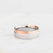 Satin-Finish Two Tone Regular Men's Band - Barbara Maison 